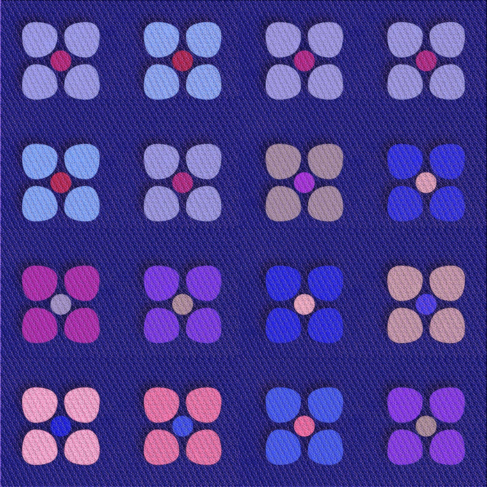 Round Machine Washable Transitional MediumBlue Rug, wshpat1321pur