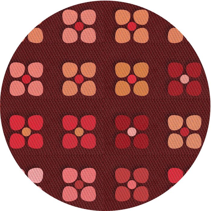Square Patterned Red Rug, pat1321rd