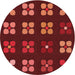 Square Patterned Red Rug, pat1321rd