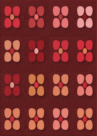 Machine Washable Transitional Red Rug, wshpat1321rd