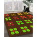 Machine Washable Transitional Dark Yellow Green Rug in a Family Room, wshpat1321yw