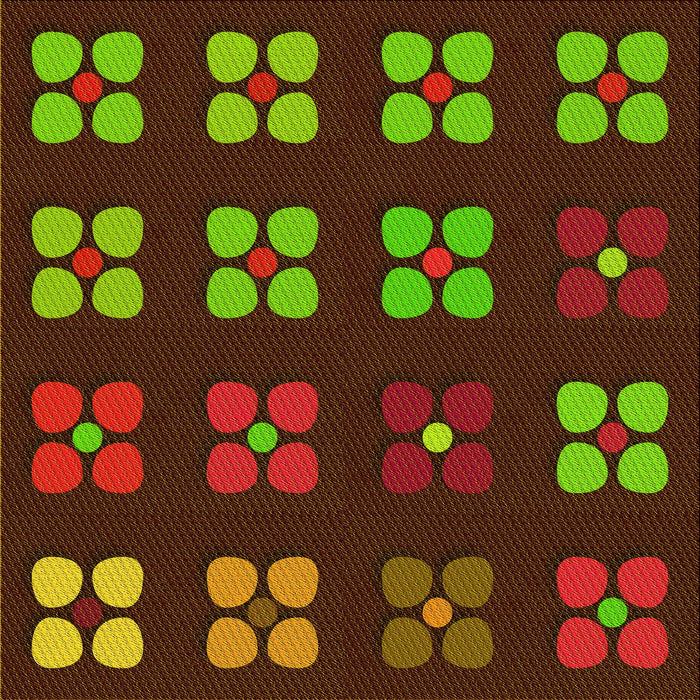 Round Patterned Dark Yellow Green Rug, pat1321yw