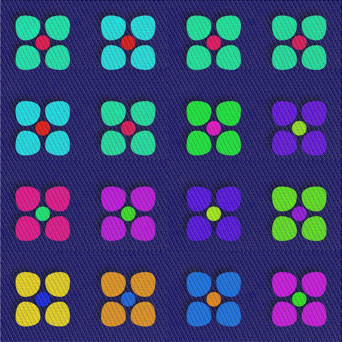 Square Patterned Steel Blue Novelty Rug, pat1321