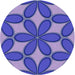 Square Patterned Purple Rug, pat1322blu