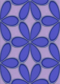 Machine Washable Transitional Purple Rug, wshpat1322blu