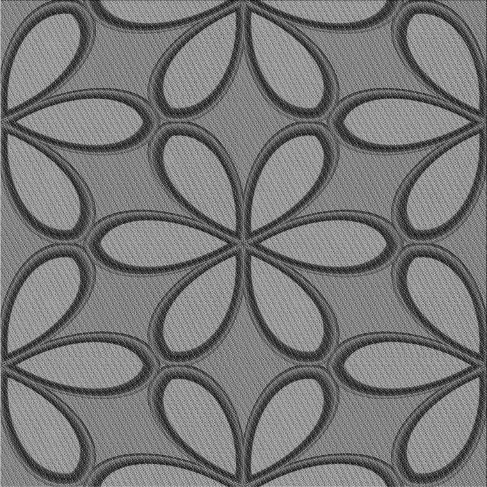 Round Patterned Gray Rug, pat1322gry