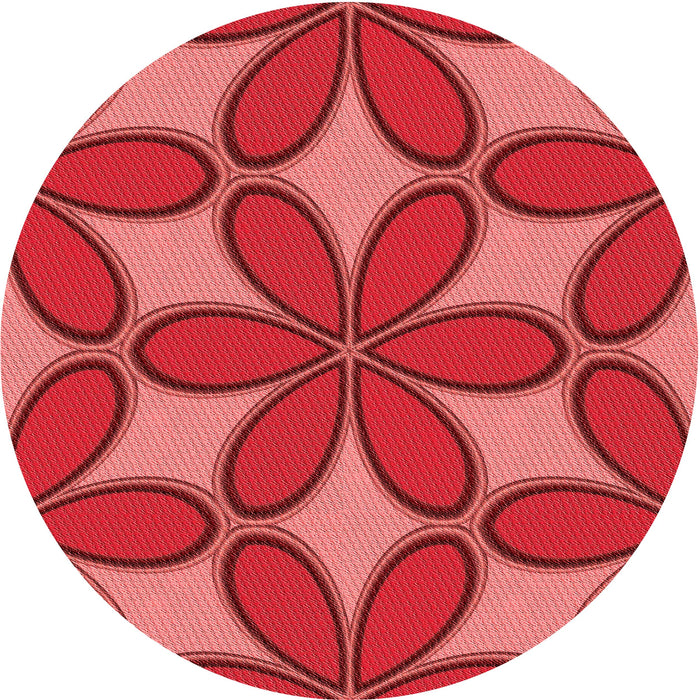 Square Patterned Red Rug, pat1322rd