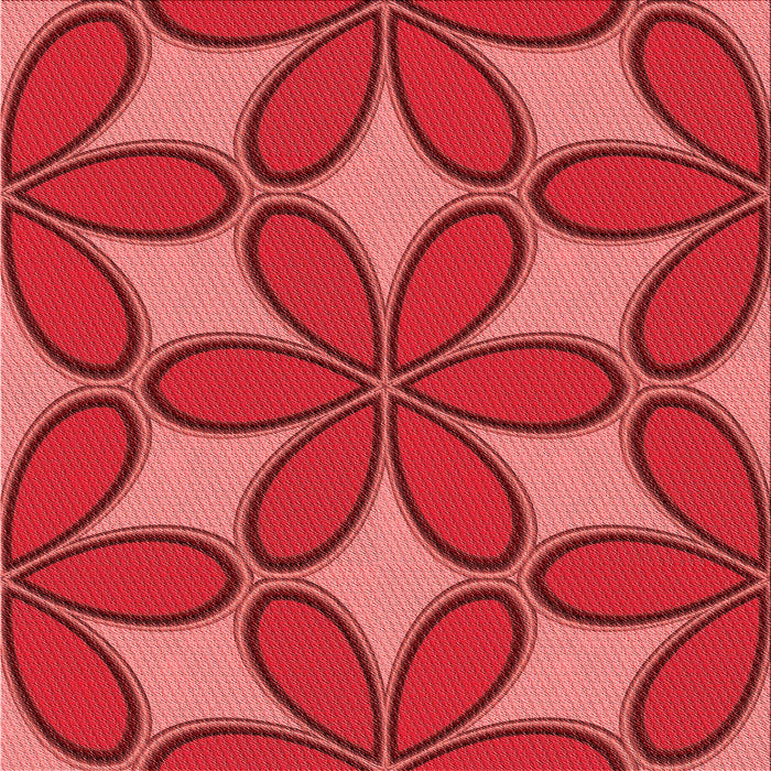 Round Patterned Red Rug, pat1322rd