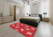 Patterned Red Rug in a Bedroom, pat1322rd