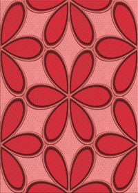 Machine Washable Transitional Red Rug, wshpat1322rd