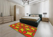 Patterned Brown Rug in a Bedroom, pat1322yw