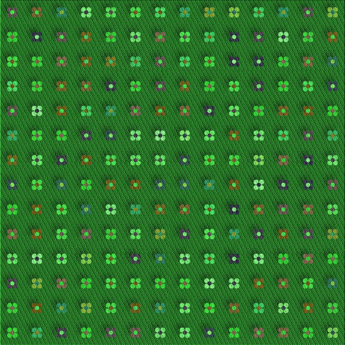 Round Patterned Deep Emerald Green Rug, pat1323grn