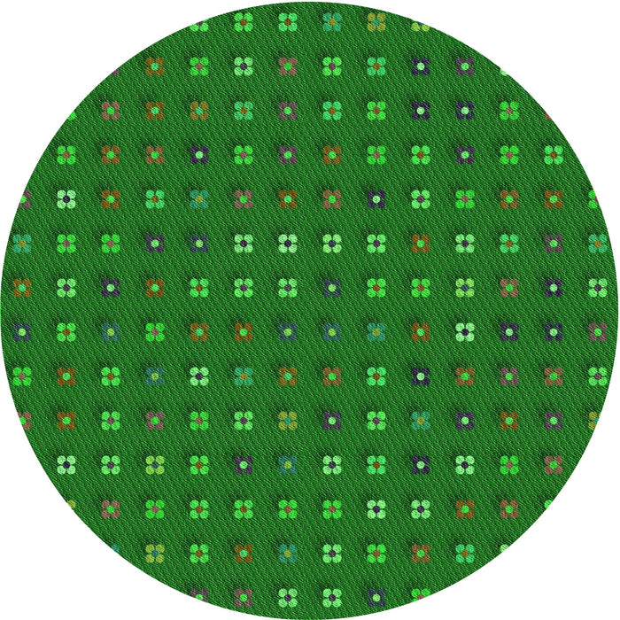 Square Patterned Deep Emerald Green Rug, pat1323grn