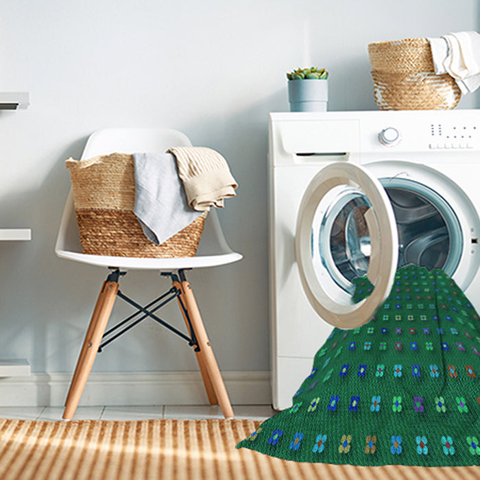 Machine Washable Transitional Medium Forest Green Rug in a Washing Machine, wshpat1323lblu