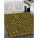 Machine Washable Transitional Dark Yellow Green Rug in a Family Room, wshpat1323org