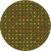 Square Patterned Dark Yellow Green Rug, pat1323org