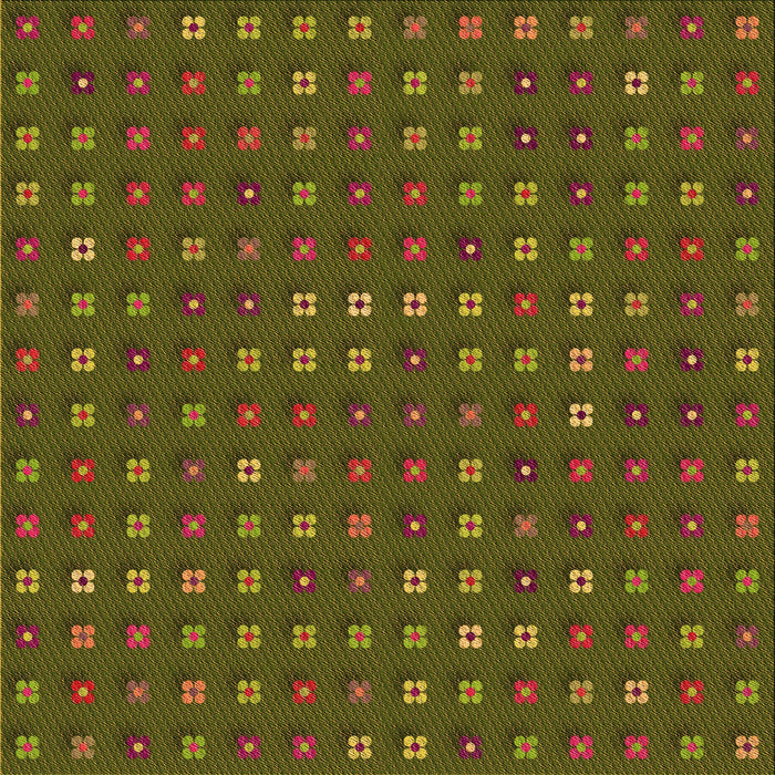 Round Patterned Dark Yellow Green Rug, pat1323org