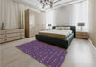 Patterned Plum Purple Rug in a Bedroom, pat1323pur