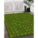 Machine Washable Transitional Dark Lime Green Rug in a Family Room, wshpat1323yw