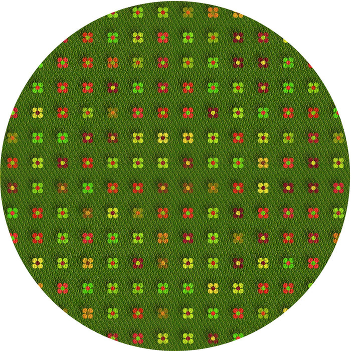Square Patterned Dark Lime Green Rug, pat1323yw