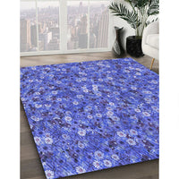 Patterned Sky Blue Rug, pat1324blu