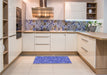 Patterned Sky Blue Rug in a Kitchen, pat1324blu