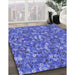 Patterned Sky Blue Rug in Family Room, pat1324blu