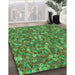 Machine Washable Transitional Antique Bronze Green Rug in a Family Room, wshpat1324grn