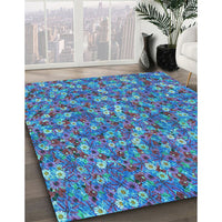 Patterned Deep Periwinkle Purple Rug, pat1324lblu