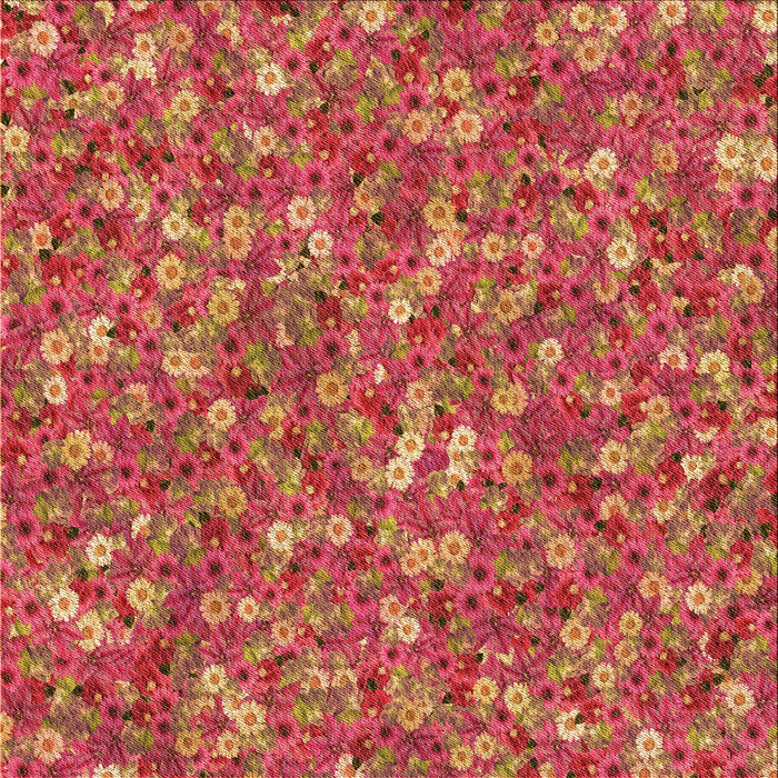 Round Patterned Red Rug, pat1324org