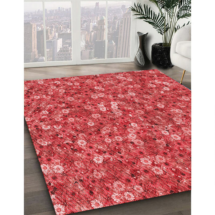 Machine Washable Transitional Red Rug in a Family Room, wshpat1324rd
