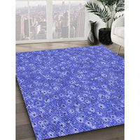 Patterned Sky Blue Rug, pat1325blu