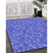 Machine Washable Transitional Sky Blue Rug in a Family Room, wshpat1325blu