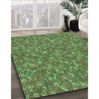 Patterned Green Rug, pat1325grn