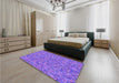 Patterned Purple Rug in a Bedroom, pat1326pur