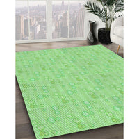 Patterned Green Rug, pat1327grn