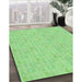 Patterned Green Rug in Family Room, pat1327grn