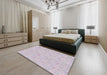 Patterned Pink Novelty Rug in a Bedroom, pat1327