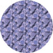 Square Patterned Deep Periwinkle Purple Rug, pat1328blu