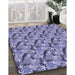 Patterned Deep Periwinkle Purple Rug in Family Room, pat1328blu