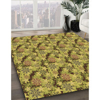 Patterned Dark Bronze Brown Rug, pat1328brn