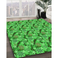 Patterned Green Rug, pat1328grn