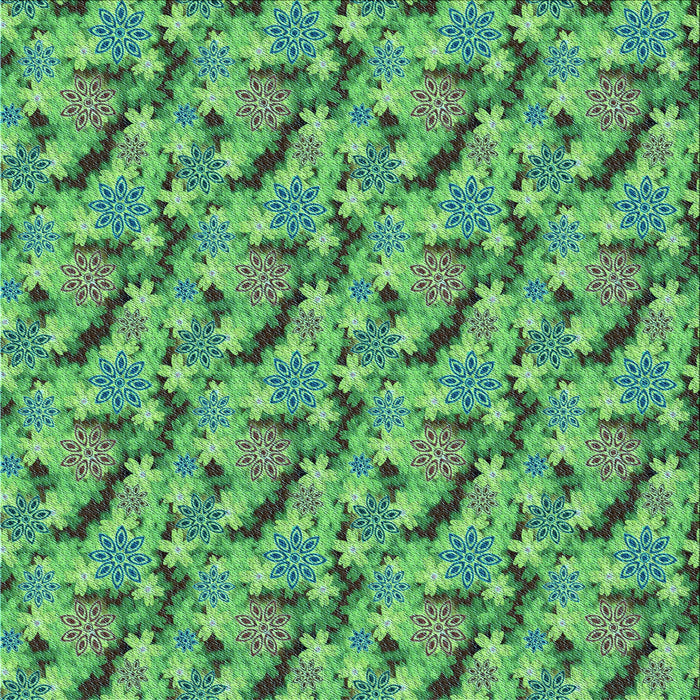 Round Patterned Green Rug, pat1328lblu