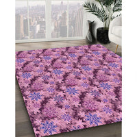 Patterned Dark Pink Rug, pat1328pur