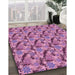 Patterned Dark Pink Rug in Family Room, pat1328pur