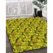 Machine Washable Transitional Dark Yellow Green Rug in a Family Room, wshpat1328yw