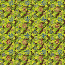 Square Patterned Antique Bronze Green Novelty Rug, pat1328