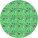 Square Machine Washable Transitional Neon Green Rug in a Living Room, wshpat1329grn