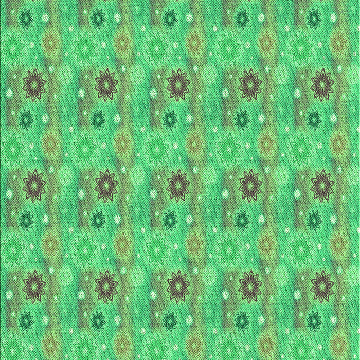 Machine Washable Transitional Neon Green Rug, wshpat1329grn