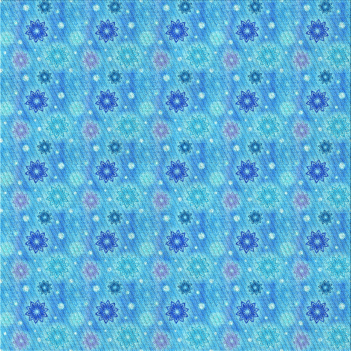 Round Patterned Bright Turquoise Blue Rug, pat1329lblu